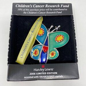 Harvey Lewis 2006 Limited Edition Enameled Butterfly Ornament Swarovski NIB